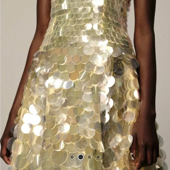 ASOS Gold Sequin Midi Dress - Picture 2 of 3